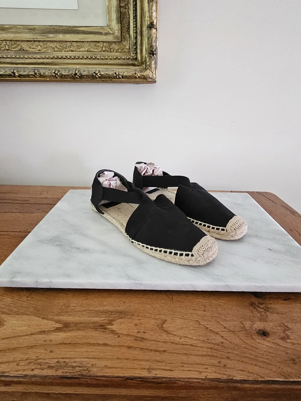 Tory Burch Black Espadrille Flats